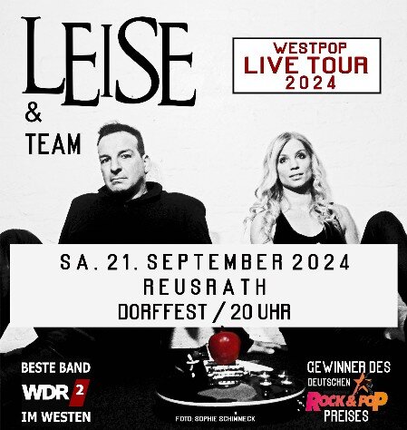 LEISE geben am 21. September 2024 ein Konzert auf dem Dorffest in Langenfeld-Reusrath
