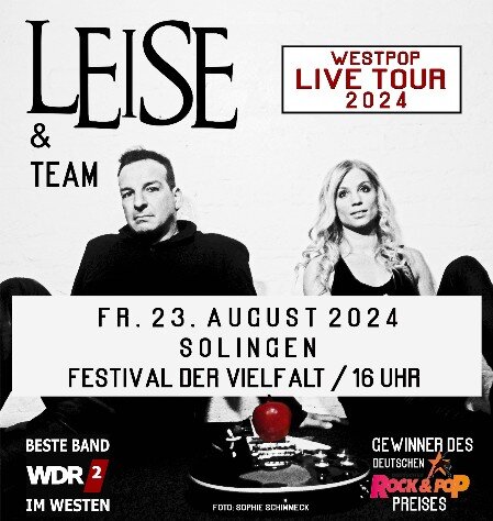 LEISE geben am 23. August 2024 ein Live Konzert auf der 650 Jahr Feier in Solingen