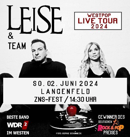 LEISE geben am 01. Juni 2024 ein Live Konzert auf dem Langenfelder ZNS Fest.